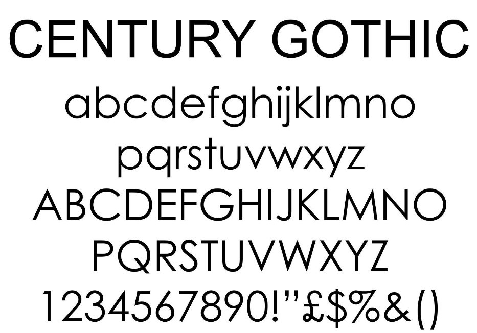 Free font century gothic bold